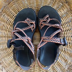 Chaco ZX2 W sz 7 multi orange/gray Hiking Water Double Strap Sport Athletic